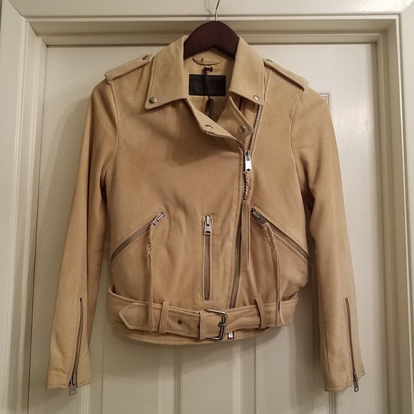 NWT All Saints Balfern leather biker jacket US 4 - Picture 2 of 16